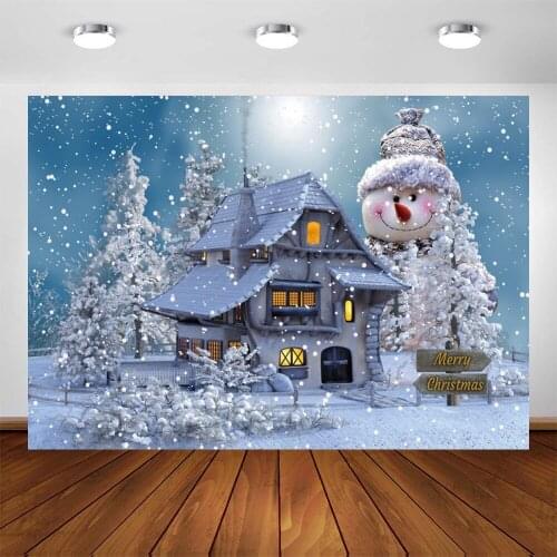 Yeele Christmas Backdrop Photography Winter Pine Snowflake Snowman Castle Background Baby Photographic Photo Studio Photophone