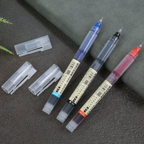 5pc Quick-drying Straight Liquid Roller-point Pen Creative Gel Pen Large Capacity Fountain Pen Office School Supplies Stationery