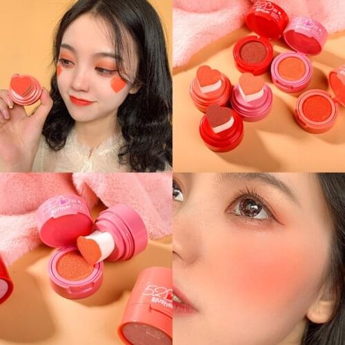 Blusher Powder Girl Heart Face Blush Mineral Pigment Palette Cream Natural Blush Contour Shadow Cosmestics