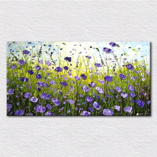 Modern oil canvas art Abstract floral decoration frameless painting printed with size 16x32 inch to hang on wall free shipping
