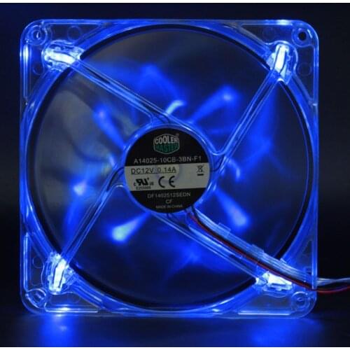 140mm LED cooling fan computer fan a14025-10cb-3bn-f1 14cm 12V 0.14a 1000RPM silence quiet LED luminous cooling fan
