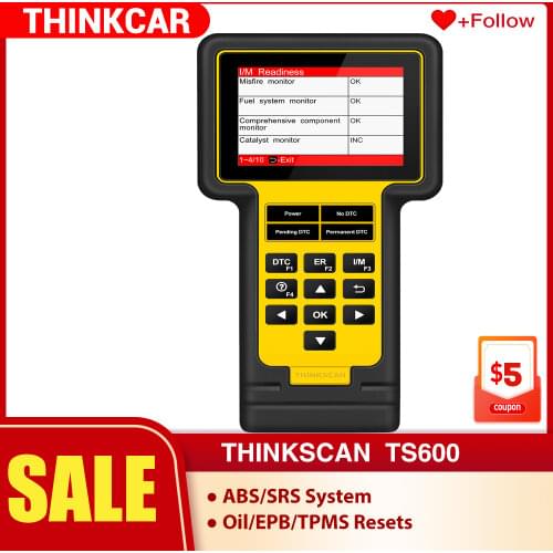 Thinkcar Thinkscan 600 OBD2 Scanner ABS/SRS TS600 oil/TPMS/EPB reset ThinkScan 601 Car diagnostic Tool TS600 PK CR619 AL619