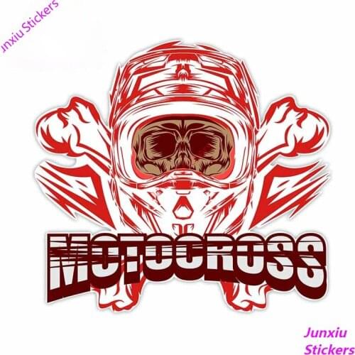 Personality Helmet Motocross Skull Creative Vinyl Car Sticker DIY Occlusion Scratch Waterproof 4x4 Off Road Decal PVC13x12cm