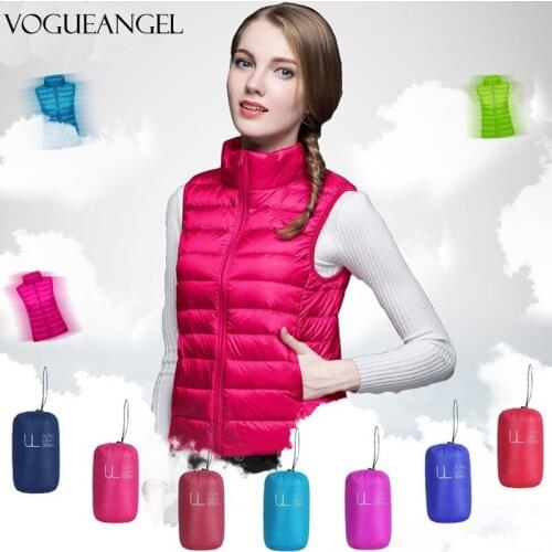 VogueAngel Women Sleeveless Womens Ultra Light Down Vests Slim Jacket Girl Gilet Plus Lightweight Windproof Warm Waistcoat 4XL