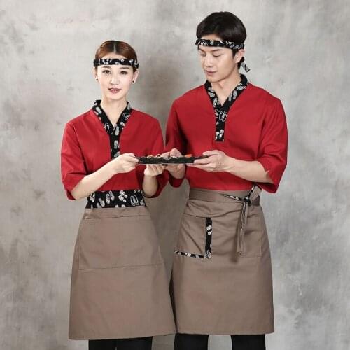 Japanese Sushi Work Uniform Food Service Work Clothes Kimono Chef Jacket