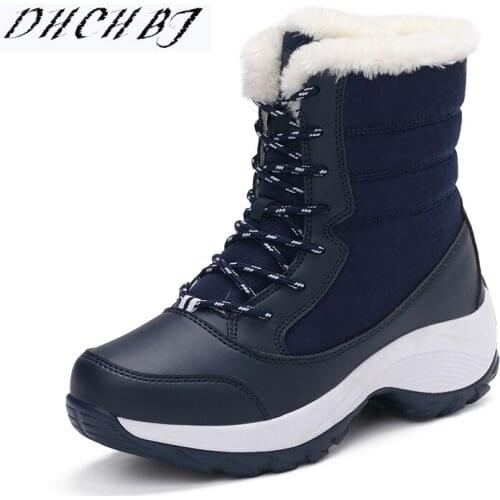 2018 Winter Women Snow Boots Mid-Calf Platform ankle boots women high warm fur plush rain boots for women hiking boots