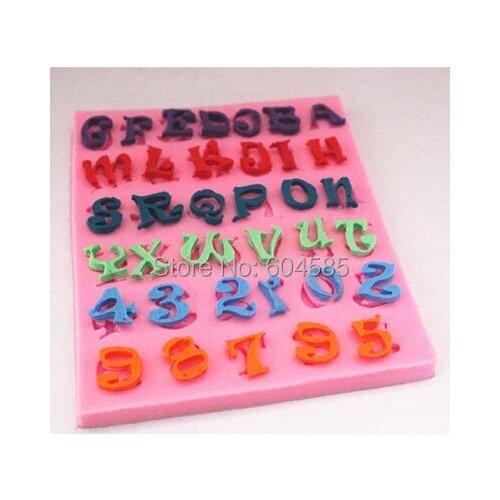 3D F0328 26 letters numbers fondant cake molds soap chocolate mould for the kitchen baking Sugarcraft FM206