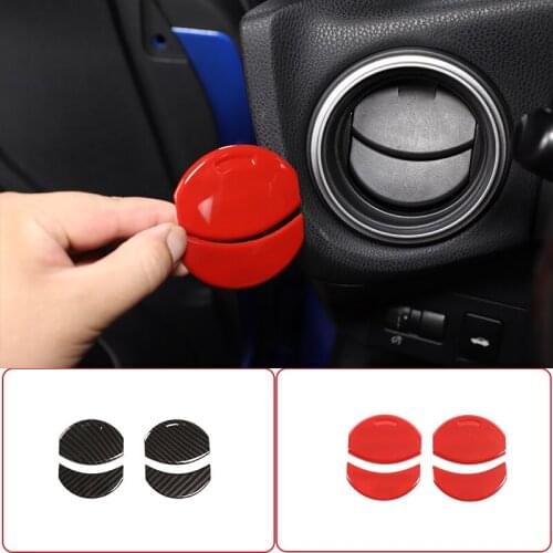 4 Pcs ABS Carbon Fiber/Red Car Air Conditioning Air Outlet Cover Sticker For Toyota 86/Subaru BRZ 2012-2020 Car Accessories