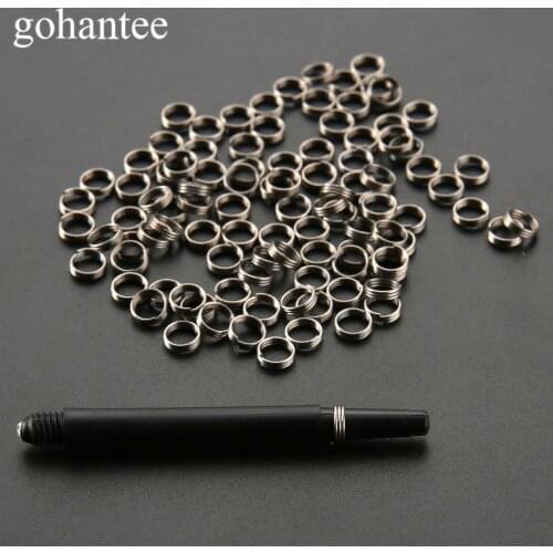 50Pcs/Bag Stainless Steel Silver Dart Shaft Rings Professional Dart Accessories Dart Shaft Steel Ring for Nylon Darts Shafts