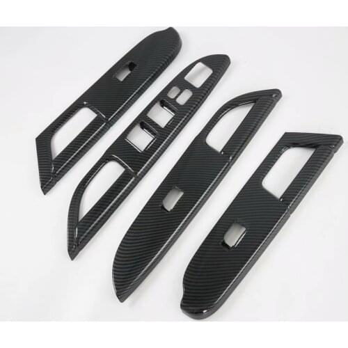 For Mitsubishi ASX 2013-2018 2019 2020 2021 Carbon Fiber Interior Accessories Window Switch Cover Trim Car Accessories Styling