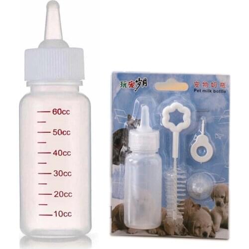 Dog Cat Bottle Puppies Kitten Feeding Bottle Milk Water Feeder Tools Kit For Little Dogs Puppy Young Cats Nutritional Feeding