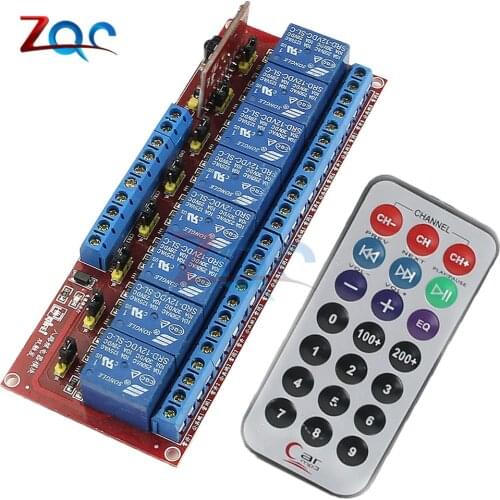 DC 5V 12V 8 Channel Multifunction Infrared Remote Control Relay with Dual Trigger Two-way Driver IC Module Bidirectional
