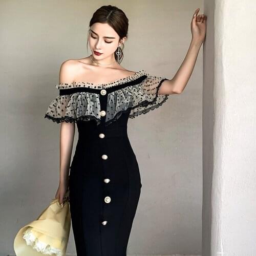 Palais vintage original sexy European and American Lady sexy spring summer formal dinner holiday ball party night dinner dress