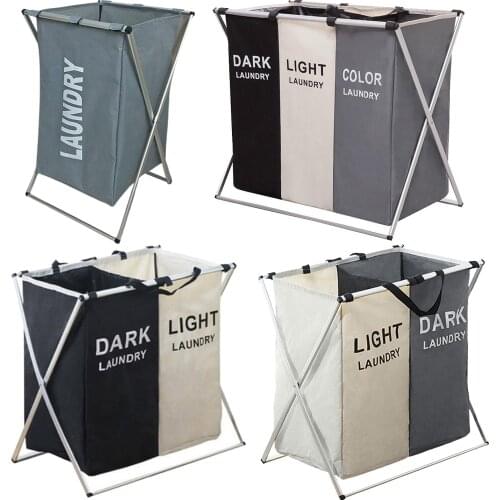 Laundry Hamper Sorter Aluminum Basket Clothes Modern Laundy Hamper for Bedroom Socks Sorter Organizer Home Bathroom Collapsible