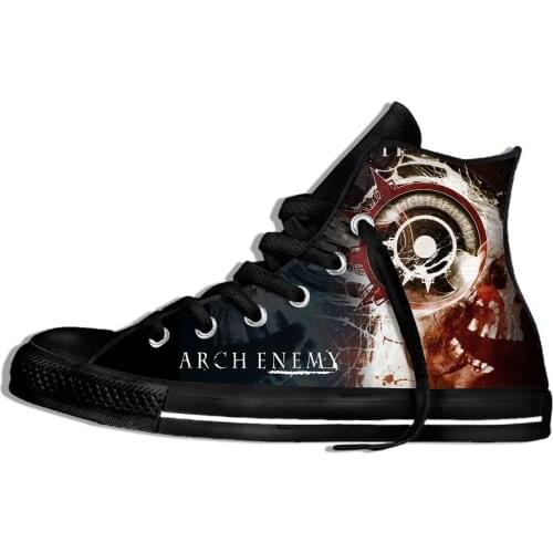 Swedish band Arch Enemy Novelty Design Fashion Lightweight High Top Canvas Shoes Men Women Casual Breathable Sneakers