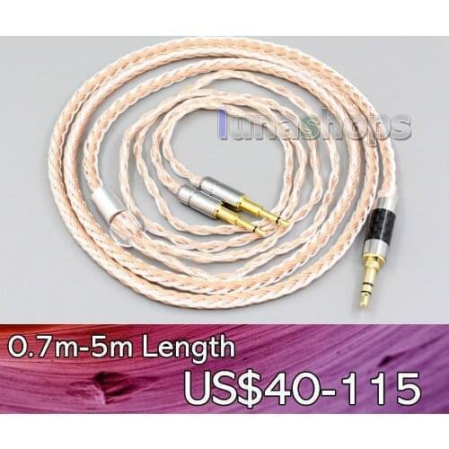 LN006453 2.5mm 3.5mm XLR Balanced 16 Core OCC Silver Mixed Headphone Cable For Oppo PM-1 PM-2 Planar Magnetic Sonus Faber Pryma