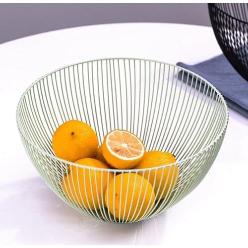 Metal Wire Fruit Plate Kitchen Living Room Storage Basket Household Iron Fruit Bowl Storage Basket Drain Rack