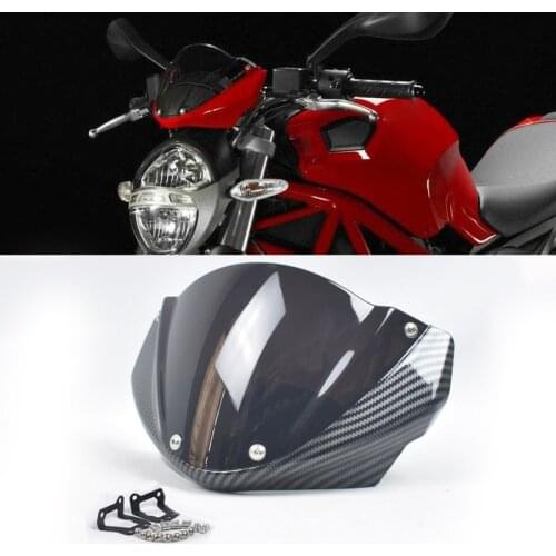 Motorcycle Windshield Head Cover Windshield Fairing for Ducati Monster 696 795 796 M1100, Carbon Fiber