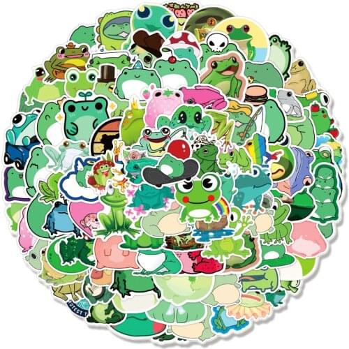 10/50/100PCS Cartoon Frog Graffiti Waterproof Stickers For Motorcycle Helmet Skateboard Laptop Luggage Decals Sticker Toy