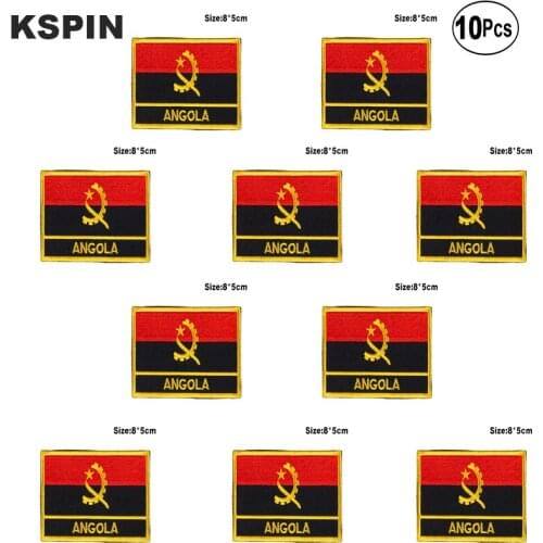 Angola Flag Embroidery Patches Iron on Saw on Transfer patches Sewing Applications for Clothes in Home&Garden