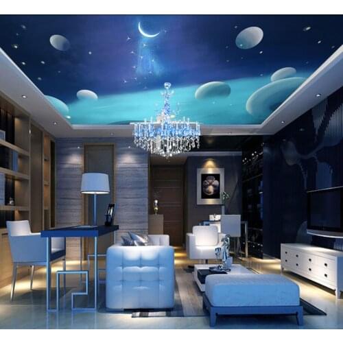 Large Sky Ceiling Mural 3d universe Ceilings Mural Wallpaper for Walls Living room 3d starry sky Ceiling Murals 8d Wallpaper
