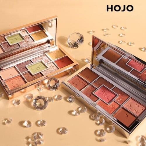 HOJO 9 Colors Makeup Eyeshadow Palette Shiny Nude Eyeshadow Matte Shimmer Long Lasting Glitter Eyeshadow Powder Beauty Cosmetics