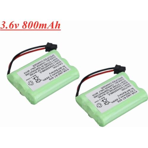 3.6v Rechargeable Battery for Uniden BT-909 BT909 3*AAA Ni-MH 800mAh Cordless Phone Battery Pack 2Pcs