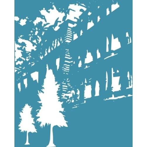 Crafters Companion city tree plastic color layering stencil for ink,painting,stamp coloring drawing stencil supplies template