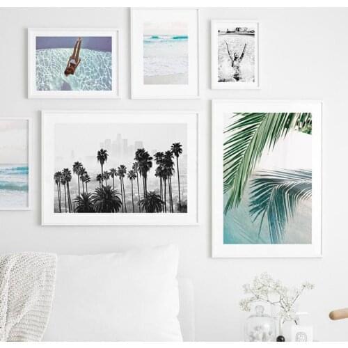 Nordic Palm Poster Wall Art Nature Landscape Canvas Painting Quote Wall Art Pictures For Living Room Modern Decorative Prins