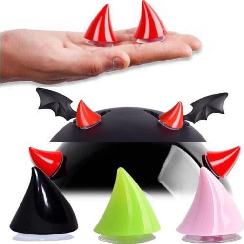 Motorcycle Helmet Corner Plastic Resilient Silicone Suction Cup Soft Horn Decoration Headwear Rubber Horn Decoration Accessories