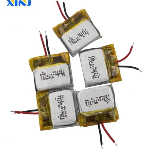 XINJ 5pcs 3.7V 100 mAh Lithium Polymer Battery li-ion cell 461917 For headphones bluetooth earphone bluetooth speaker smart mp3