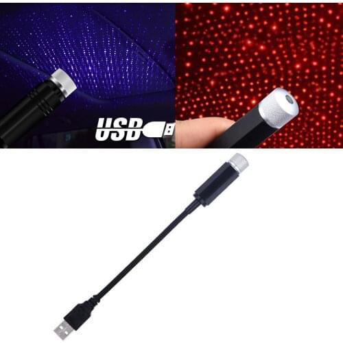 Car Roof Star Light Interior LED Starry Laser Atmosphere Ambient Projector USB Auto Decoration Night Home Decor Galaxy Lights