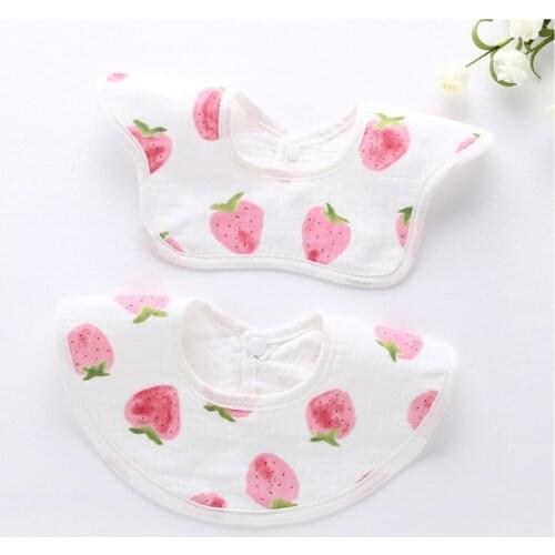 2Pcs/Set Kids Cute Cotton Feeding Burp Cloths Apron Infant Animal Printing Bibs Baby Soft Cartoon Lunch Bib Saliva Dripping Bibs