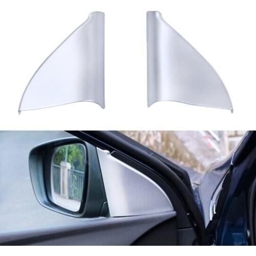 2pcs Interior ABS Matte Carbon Fiber Front Door Triangle Cover Trim For Renault Kadjar 2015 2016 2017