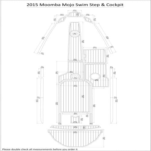 2015 Moomba Mojo Swim Step & Cockpit Pad Boat EVA Teak Decking 1/4" 6mm