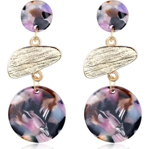 2021 Fashion Jewelry Resin Geometric Charm Womens Personality Earrings Charm Beautiful Bride Wedding Accessories Gift
