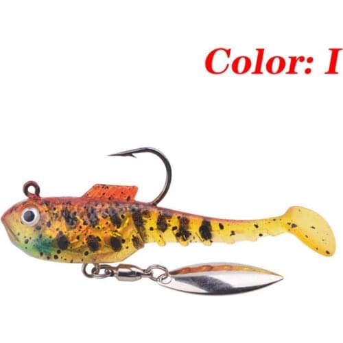 3pcs Lead Head Soft Bait 7cm 11.5g Goby Fishing Lure Swimbaits Fish Jumping Dark Sleeper Jig Spinner Metal Spoon Pike Bass Lure