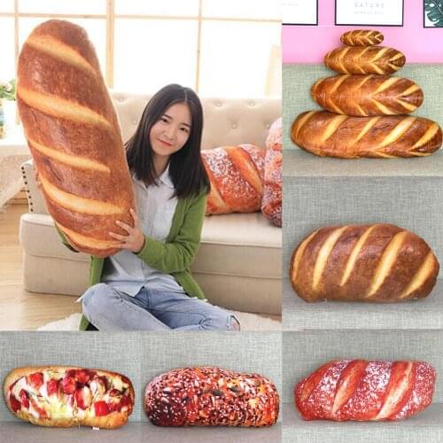 3D Simulate Ham Butter Sesame Bread Model Stuffed Doll Back Cushion Throw Pillow Snack Decoration Backrest Cushion toys gifts