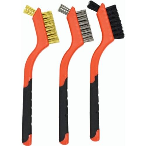 7 inches Stainless Steel Rust Brush Brass Cleaning Polishing Detail Metal Brush Wire Toothbrush Cleaning Tool Family Kit