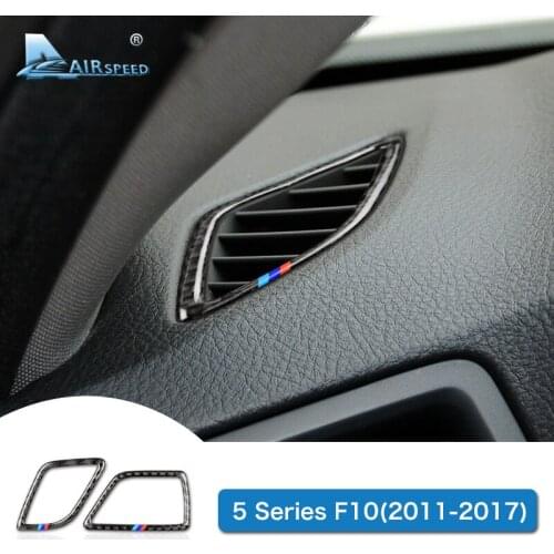 Airspeed for BMW F10 5 Series LHD Carbon Fiber Car Air Conditioner Outlet Frame Vents Decorative Trim Accessories Car Styling