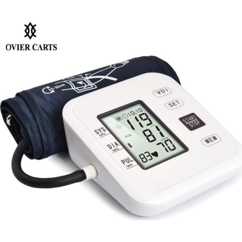 Upper Arm Style Automatic Electronic Blood Pressure Monitor Large LCD Display Intelligent Blood Pressure Meter Measurement Tool