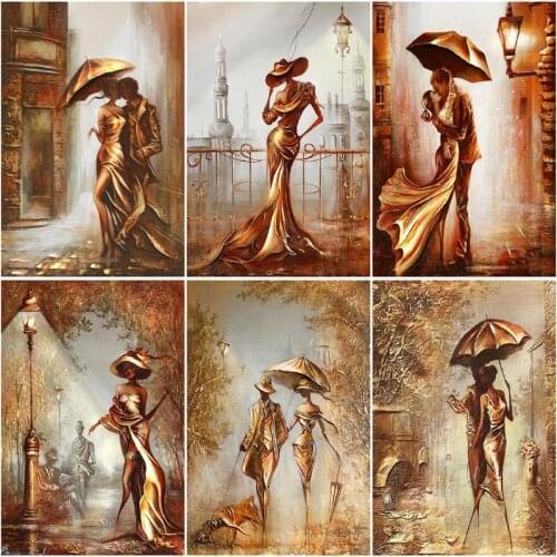 CHENISTORY Acrylic Diy Painting By Numbers Kits Abstract Women Figure Picture Wall Art Handpainted Oil Painting For Home Decors