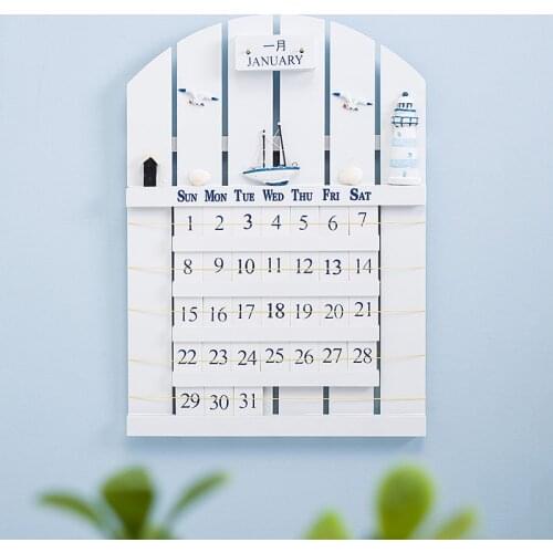 Mediterranean style wooden perpetual calendar creative home perpetual calendar/wall calendar calendar home decorations