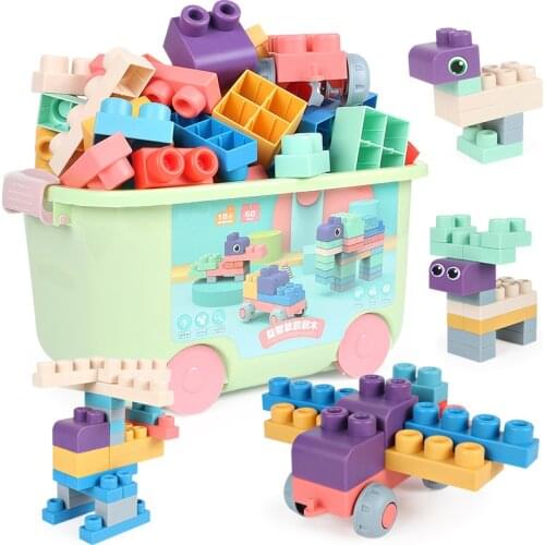 Baby Soft Plastic 3D Building Blocks Big Size Toys Baby Teethers Blocks Particle Bricks Toys Early Educational Toys Toddler Gift