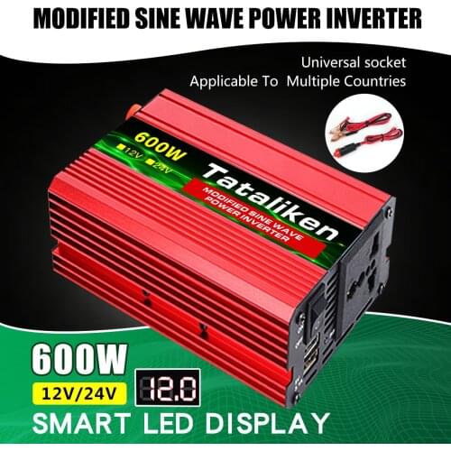 High power inverter, 12v/24v AC 220v/600w/1500W/2000W voltage transformer single digital display, solar inverter