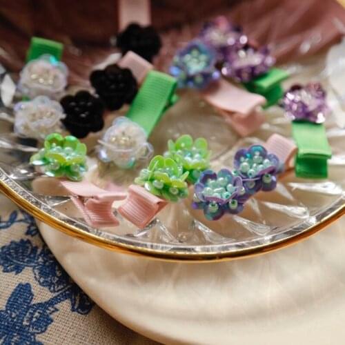 Korea fruta the same hairpin sequin flower 5 colors optional handmade DIY jewelry accessories earrings earrings material