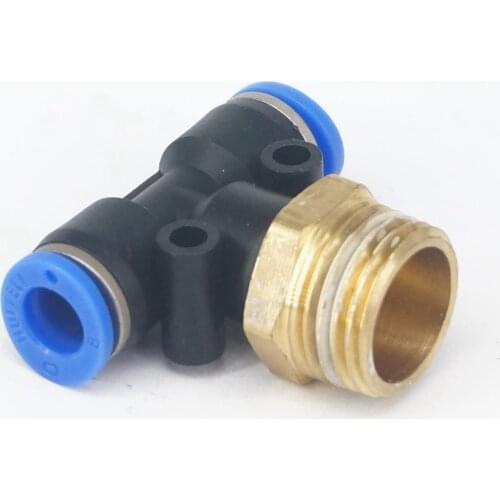 LOT 5 1/2" BSP male to Fit Tube O/D 8mm Pneumatic Tee 3 Way Push In Connector Union Quick Release Air Fitting Plumbing