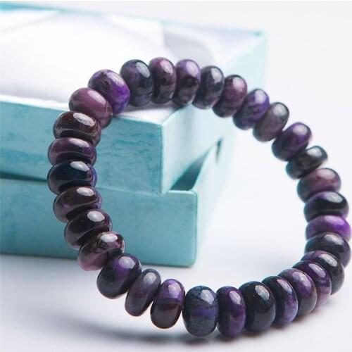 Natural Sugilite Purple Healing Gems Stretch Bracelets For Women Female Fitness Crystal Abacus Bead Bracelet AAAAAA