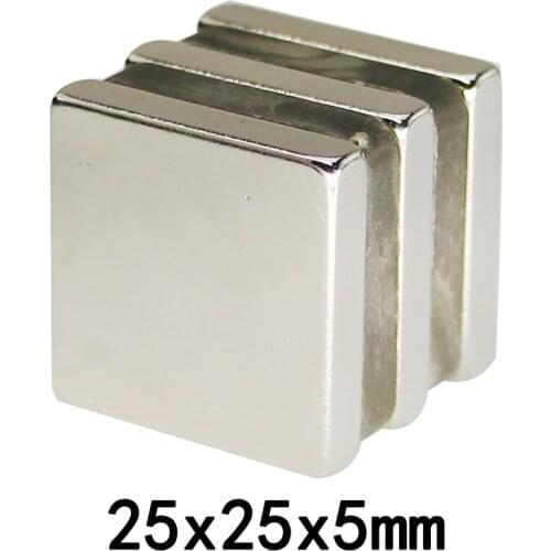 1~50pcs 25x25x5 Strong Quadrate Neodymium Magnet 25mm*25mm Powerful NdFeB Magnetic 25x25x5mm Block Rare Earth Magnets 25*25*5