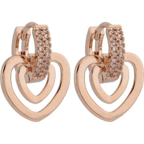 New Luxury Dangle Earrings Wedding Gift Fashion Jewelry 585 Rose Gold Earrings Micro Wax Inlay Natural Zircon Women Earrings